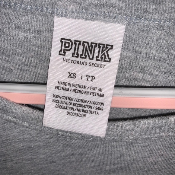Pink, Victoria Secret Gray shirt XS/TP - Picture 3 of 4